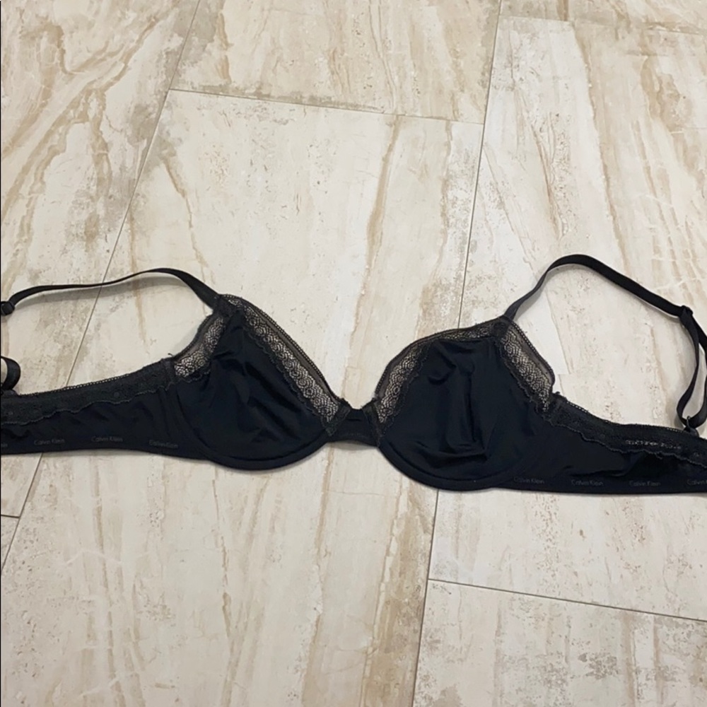32D Black lace Calvin Klein lingerie bra